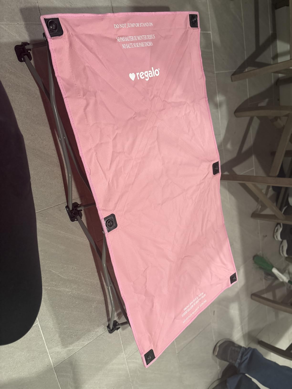 Regalo My Cot Portable Toddler Bed, Foldable Kids Travel Bed & Camping Cot, Lightweight Sleeping Cot for Toddlers, Indoor/Outdoor, 46.5