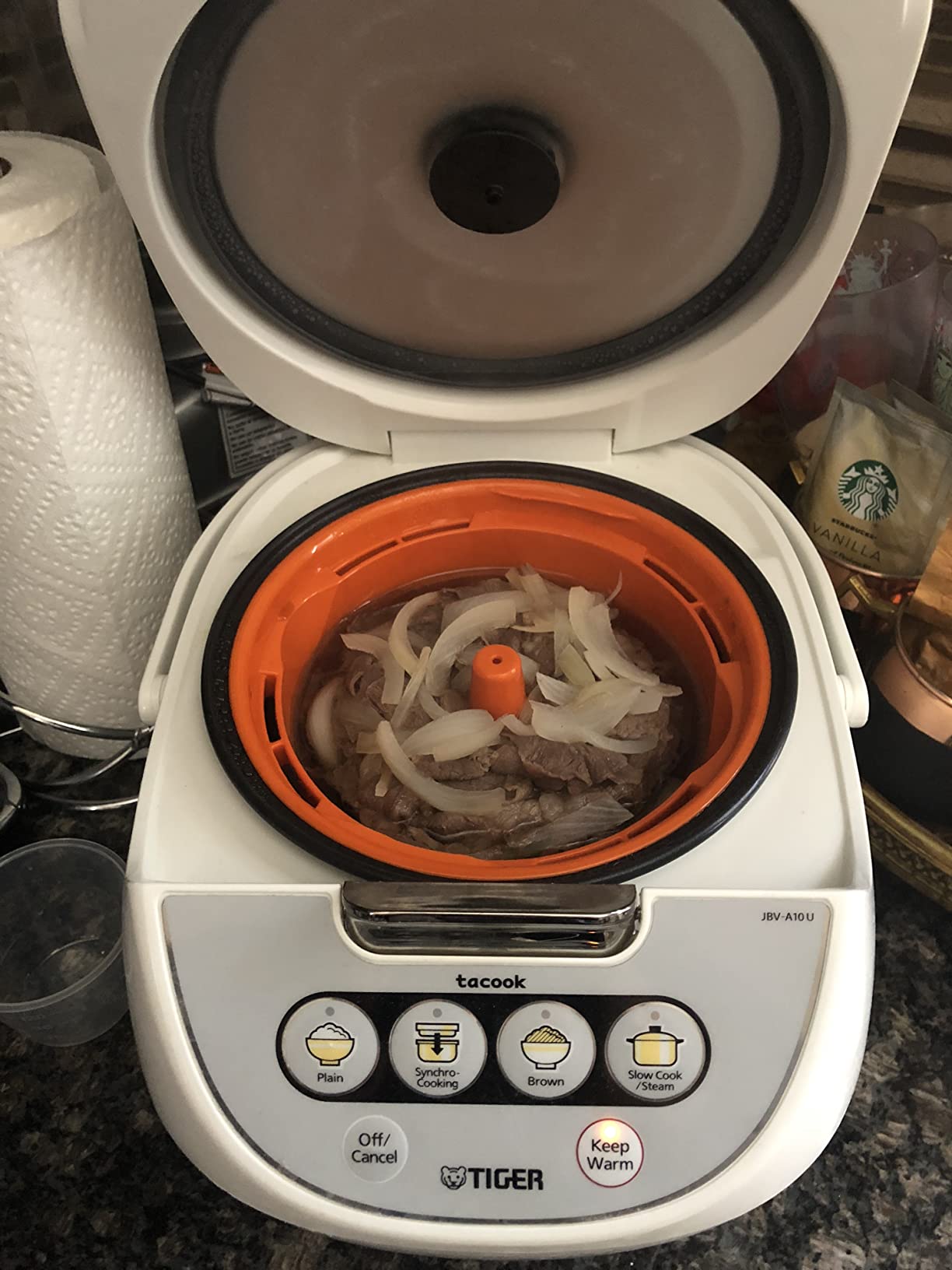 Tiger JBV-A18U-W 10-Cup (Uncooked) Micom Rice Cooker with Food Steamer & Slow Cooker, White customer photo 2