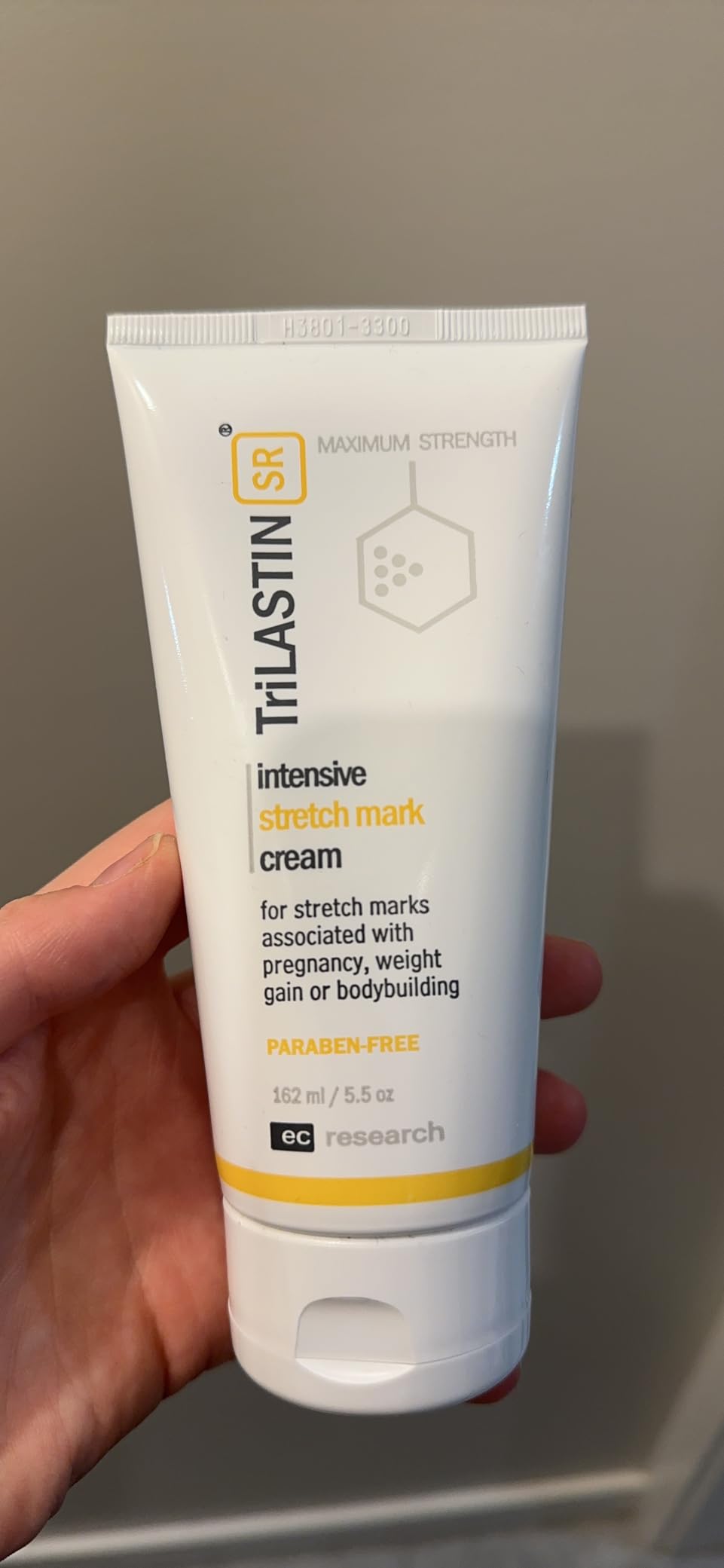 TriLASTIN Stretch Mark Cream - Collagen & Elastin Support Body Cream with Niacinamide, Vitamin C & Vitamin E - Hydrating Stretch Mark Lotion for Belly, Hips & Thighs - Unscented - 5.5 oz customer photo 2