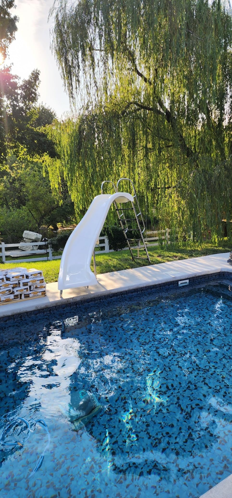 FibroPool Full-Sized Fiberglass Swimming Pool Slide - 10'6