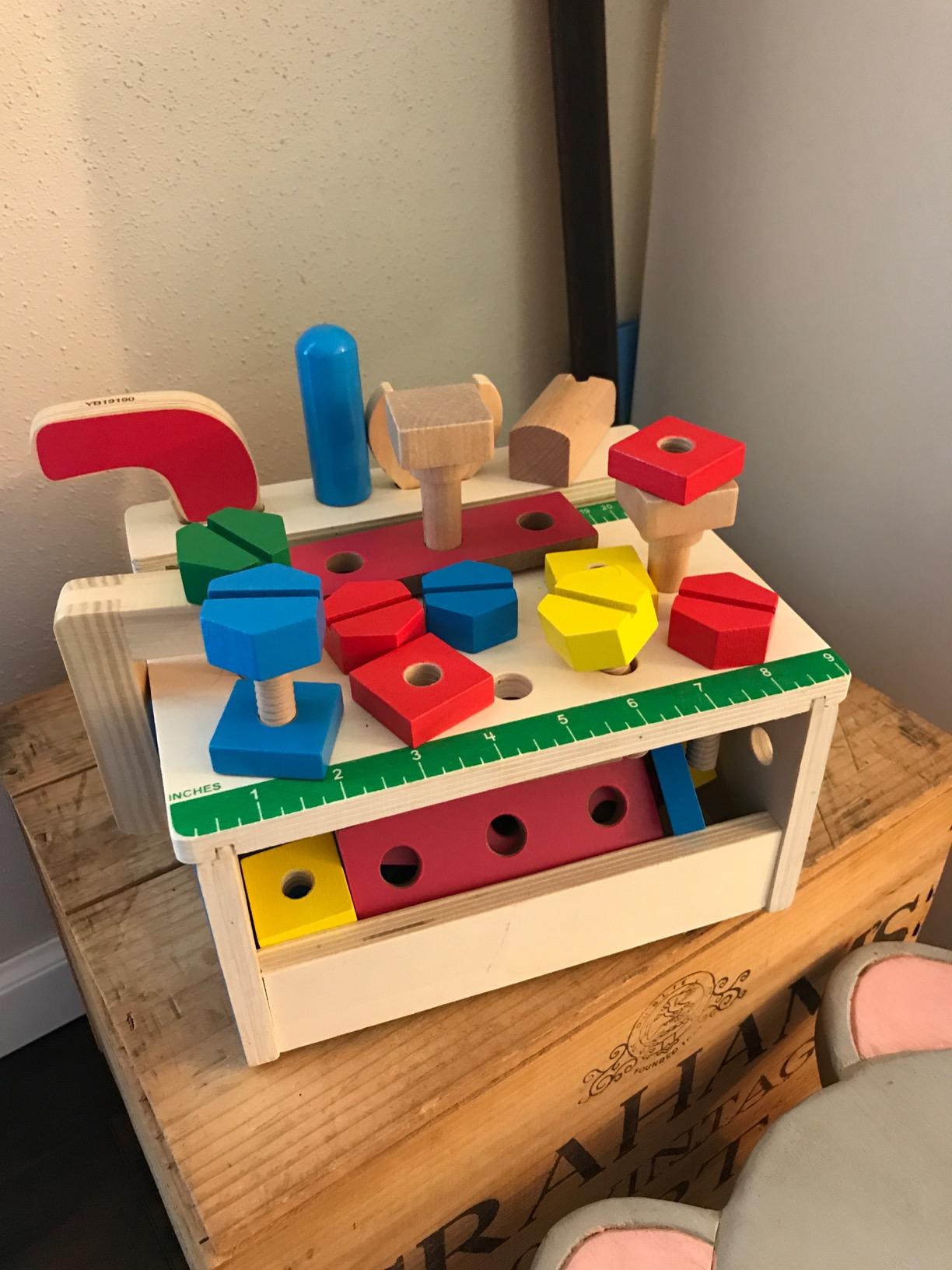 Melissa & Doug Hammer and Saw Tool Bench - Wooden Building Set (32 pcs) customer photo 1
