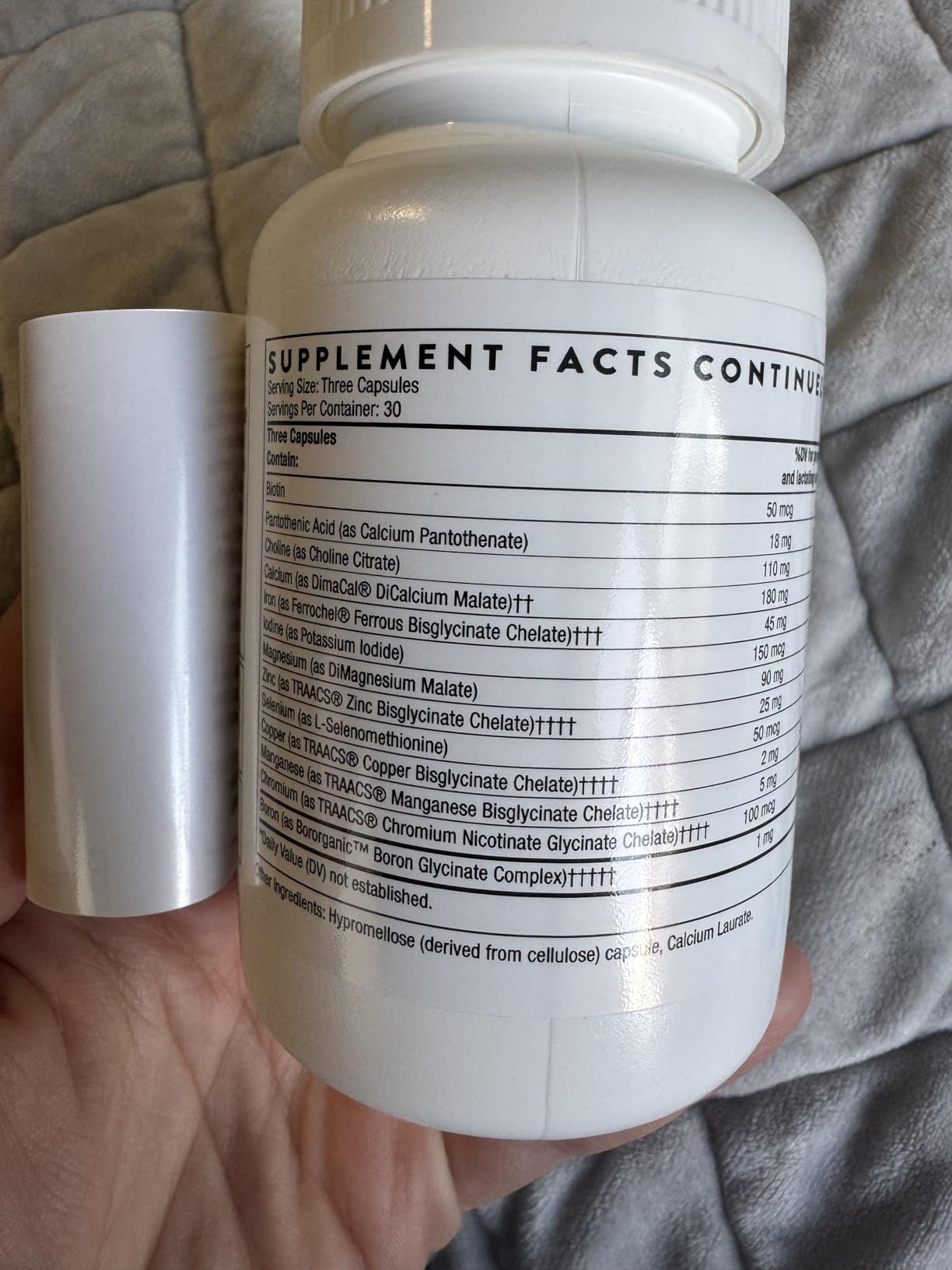 THORNE - Basic Prenatal - Well-Researched Folate Multi for Pregnant & Nursing Women - Includes 18 Vitamins & Minerals, Plus Choline - Third-Party Certified - Gluten, Dairy & Soy-Free - 30 Servings customer photo 2