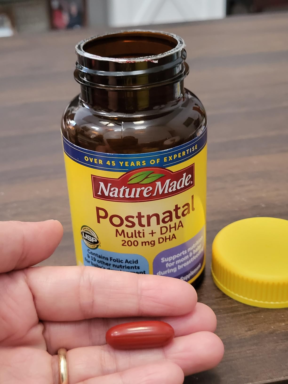 Nature Made Postnatal Multivitamin + DHA 200 mg, Postnatal Vitamins for Women, Includes Iron, Vitamin D3, Calcium, Iodine & More for Breastfeeding Moms, 60 Softgels customer photo 2