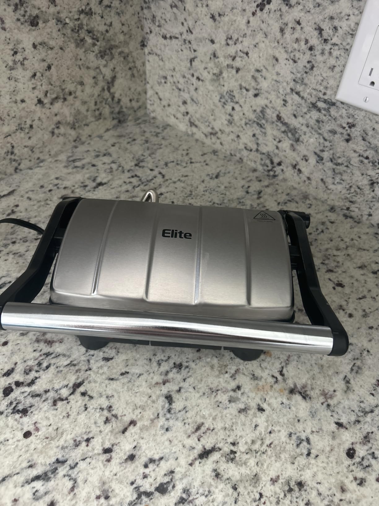Elite Gourmet EPN-2976 2-in-1 Nonstick Panini Press & Indoor Grill, Opens 180-Degree Gourmet Sandwich Maker, Floating Hinge Fits All Foods, Contact Grill with Removable Grease Tray, Stainless Steel customer photo 2