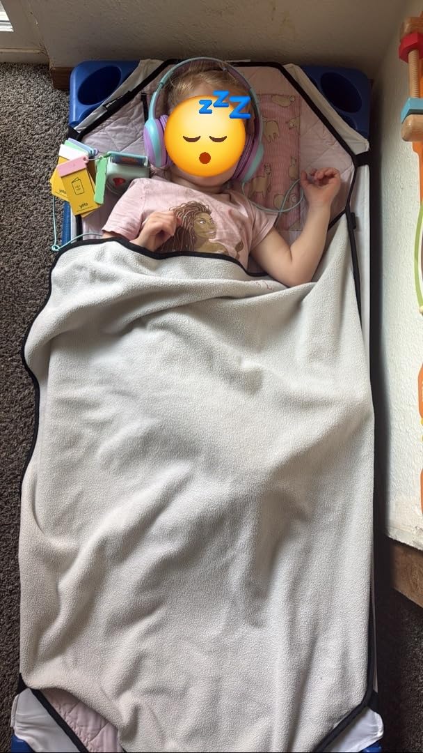 Urban Infant Tot Cot Kids Nap Mat - Toddler Preschool Daycare Bedding Cover with Blanket and Pillow - Poppies customer photo 2