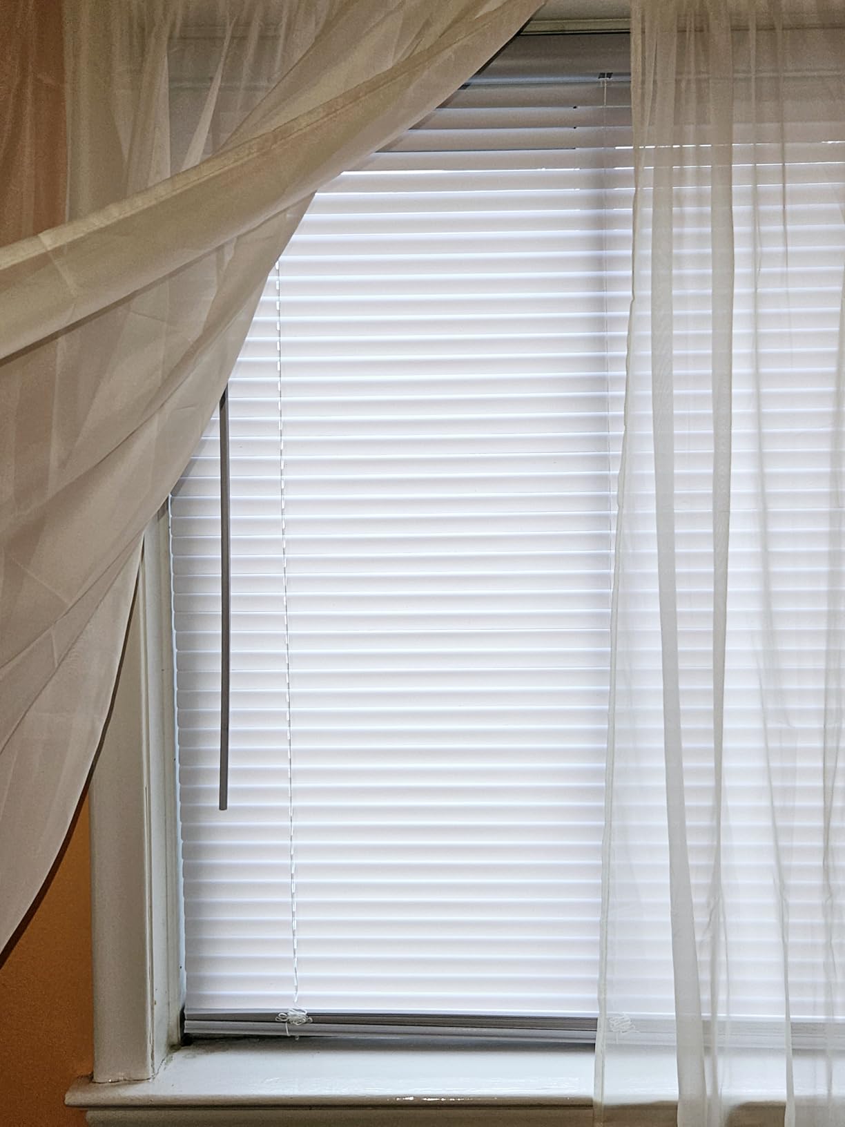 Cordless Light Filtering Mini Blind - 27 Inch Width, 64 Inch Length, 1