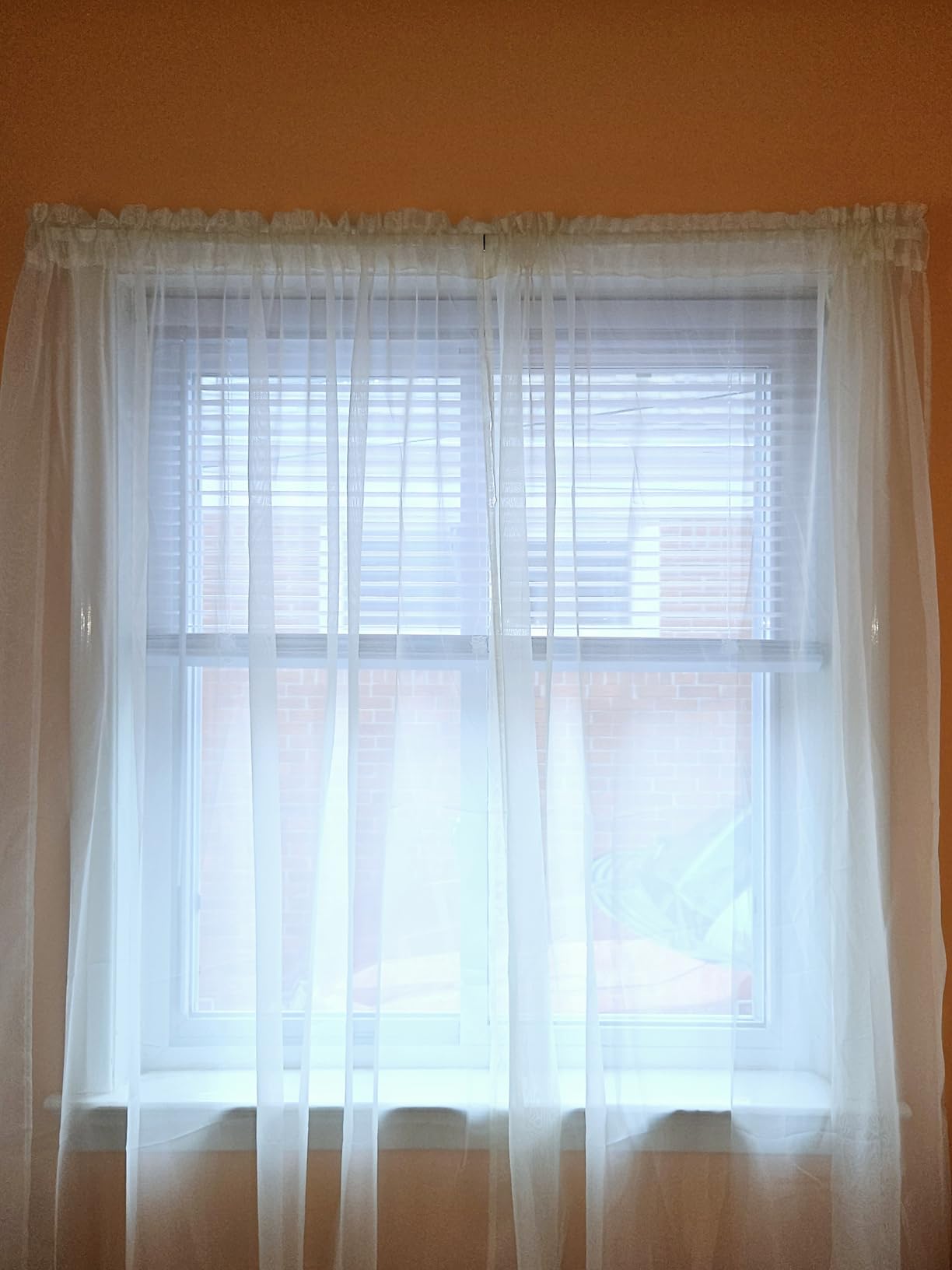 Cordless Light Filtering Mini Blind - 27 Inch Width, 64 Inch Length, 1