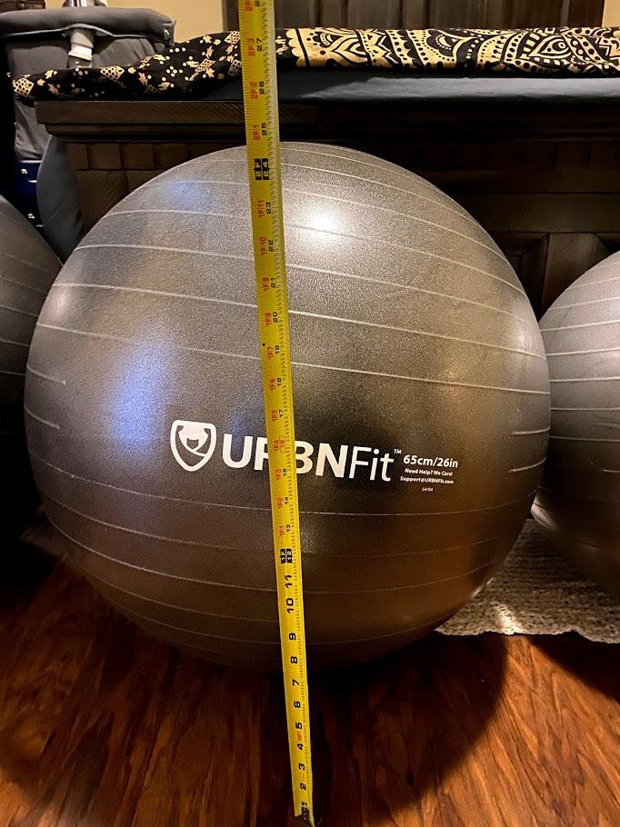 URBNFit Exercise Ball - Yoga Ball for Workout Pregnancy Stability - AntiBurst Swiss Balance Ball w/ Pump - Fitness Ball Chair for Office, Home Gym customer photo 2