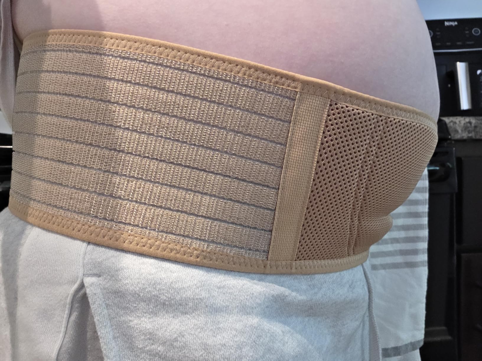AZMED Maternity Belt Back Support - Adjustable Abdominal Binder for Pregnancy - Belly Band for Pelvic, Waist & Lower Back Comfort - Fits Up to 46 Inches - Beige customer photo 1
