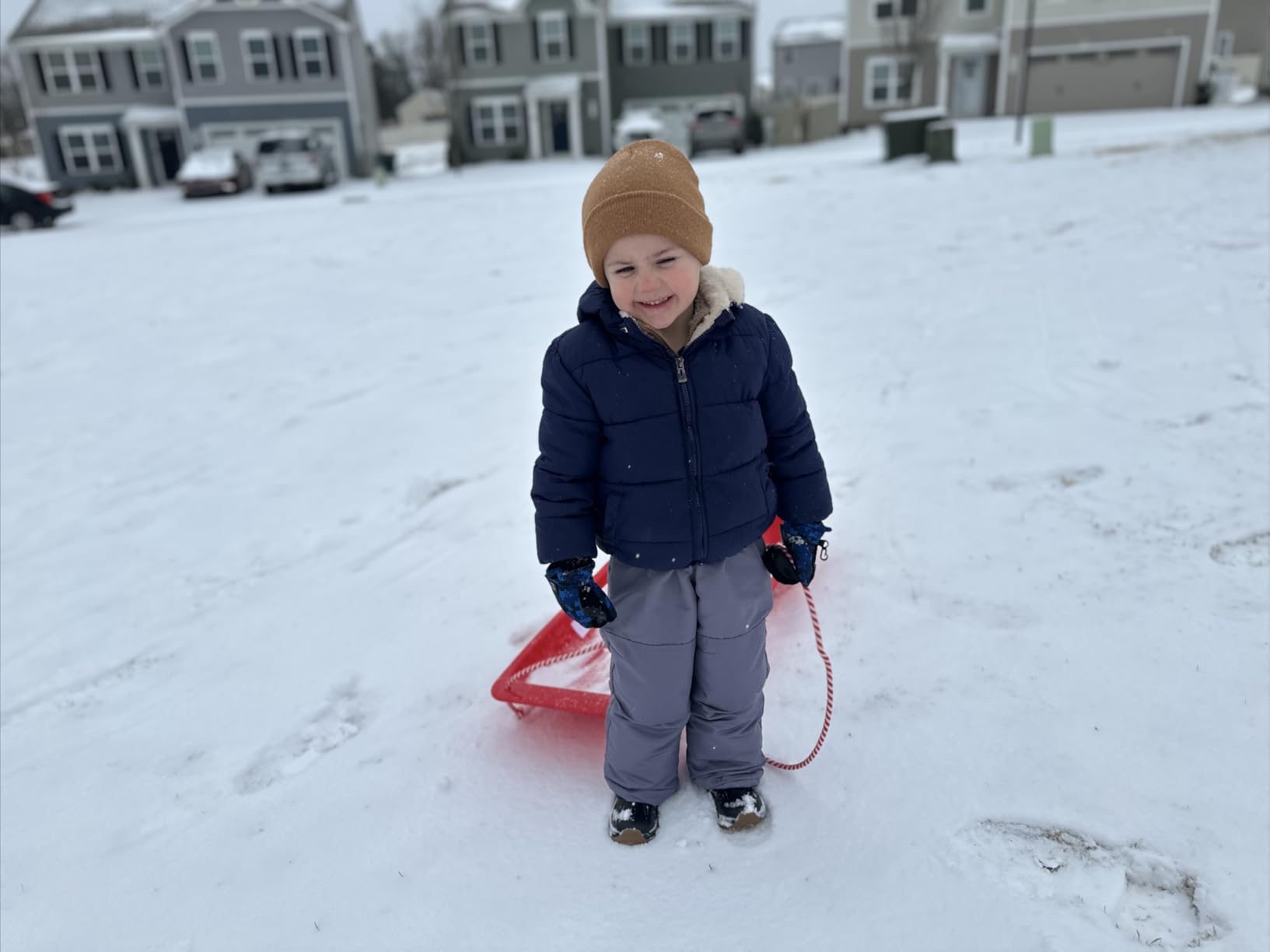 Slippery Racer Downhill Sprinter Flexible Kids Toddler Plastic Cold-Resistant Toboggan Snow Sled with Pull Rope and Handles -35 Inch customer photo 2
