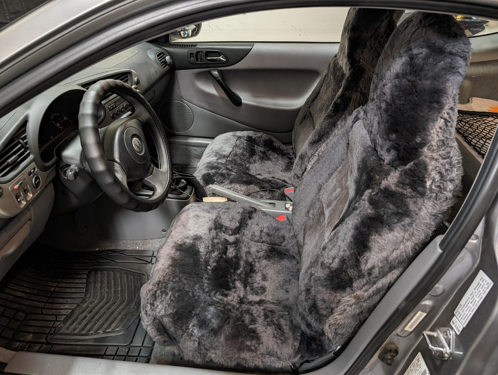 Eurow Australian Merino Sheepskin Car Seat Cover, Plush Universal Fit for Most Vehicles, Summer Cool & Winter Warm, Side Airbag Safe, Easy Installation, 56 x 23 Inches, Single Seat, Gray customer photo 2