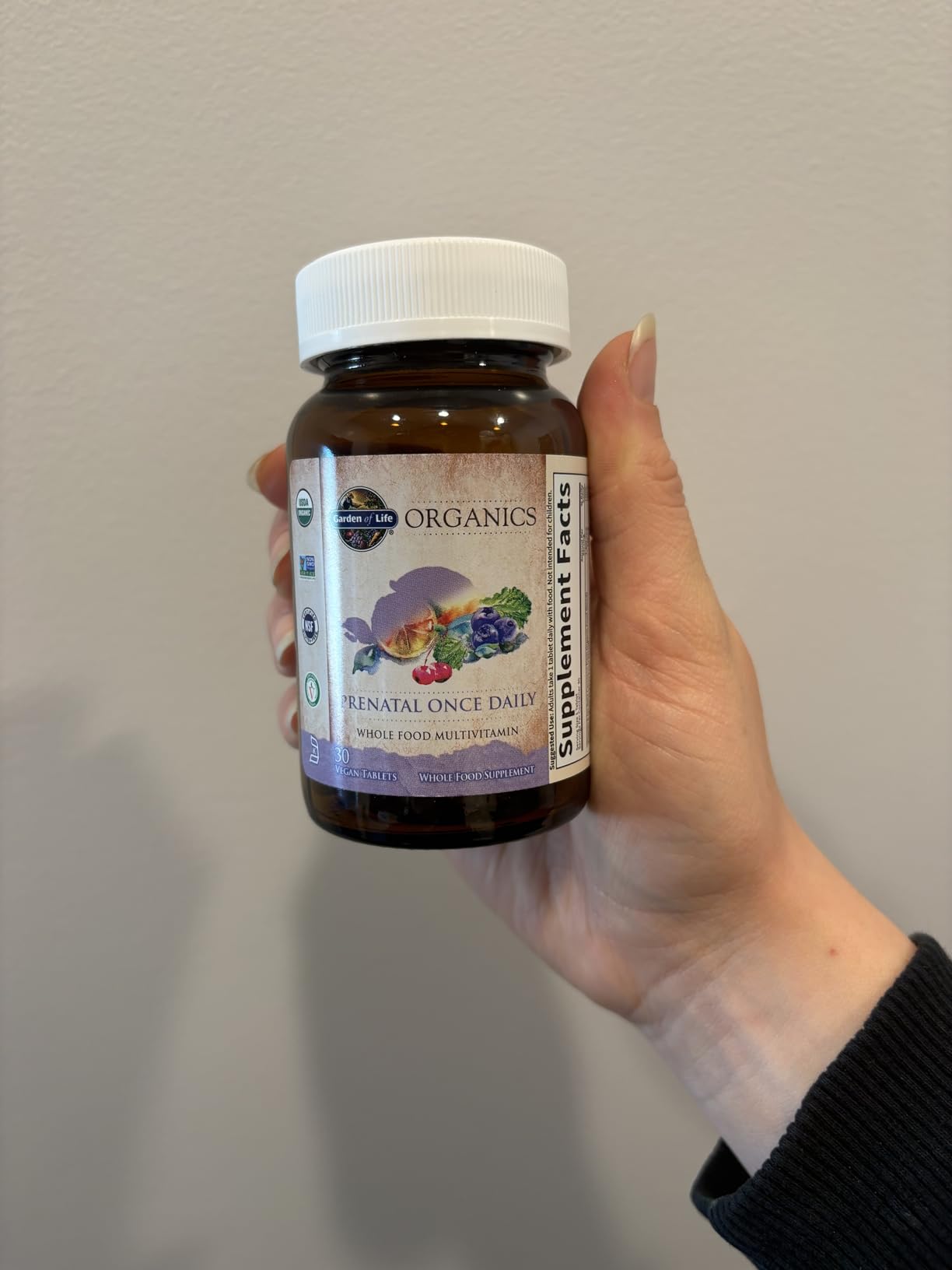 Garden of Life Organics Prenatal Vitamin: Folate for Energy & Healthy Fetal Development, Non-constipating Iron, Vitamin C, B6, B12, D3 - Organic, Non-GMO, Gluten-Free, Vegan, 30 Day Supply customer photo 1