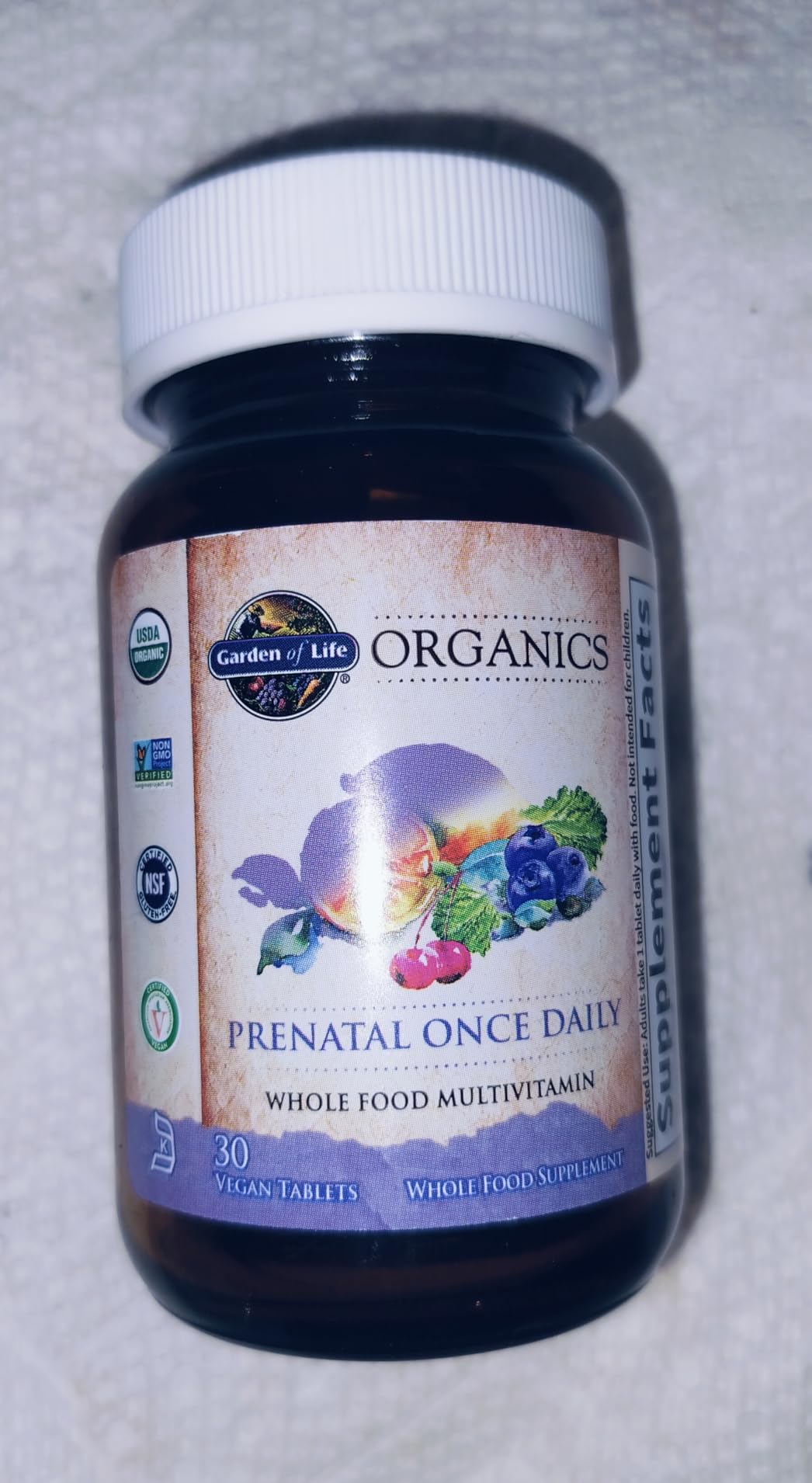 Garden of Life Organics Prenatal Vitamin: Folate for Energy & Healthy Fetal Development, Non-constipating Iron, Vitamin C, B6, B12, D3 - Organic, Non-GMO, Gluten-Free, Vegan, 30 Day Supply customer photo 2