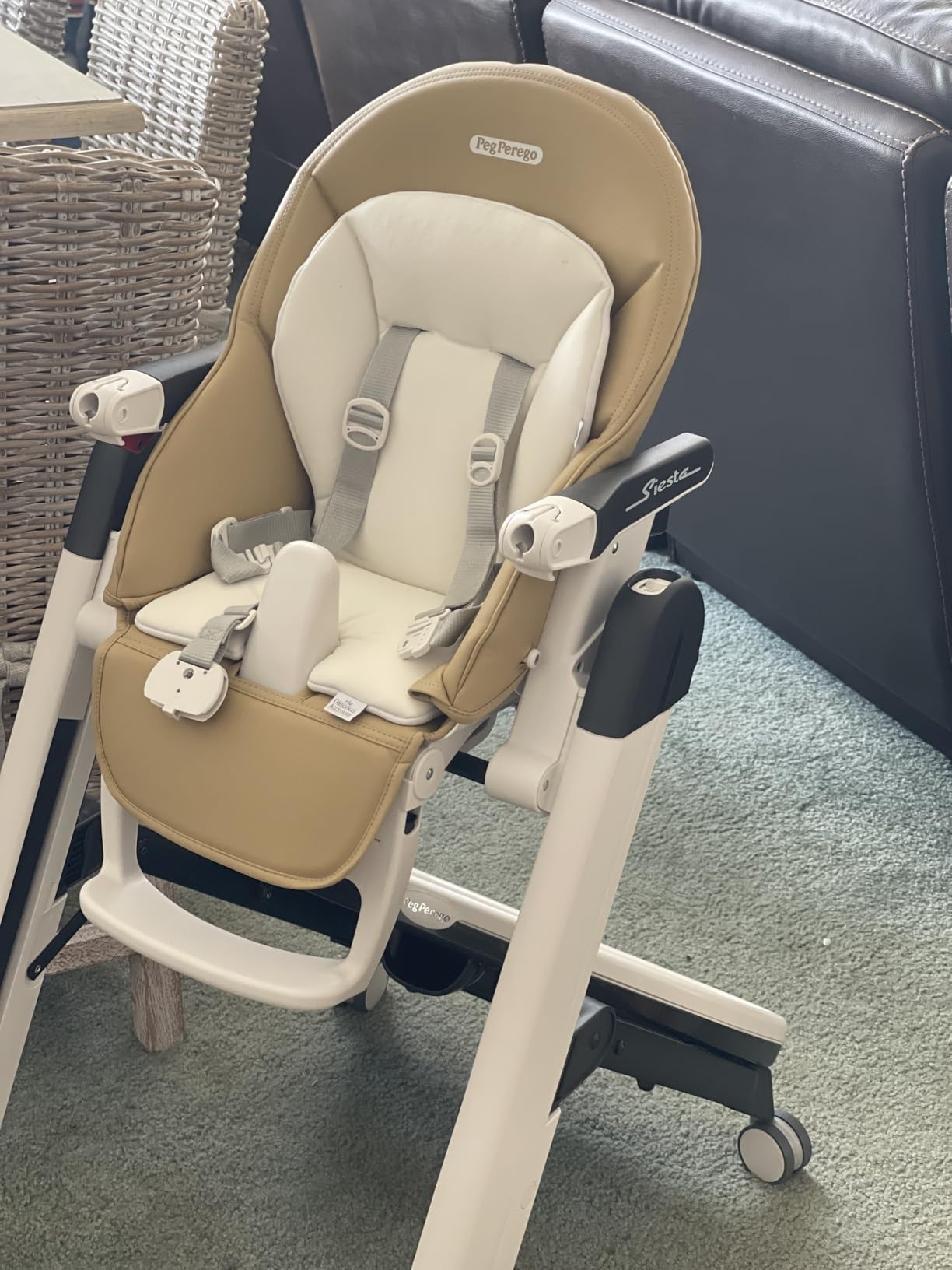 Peg Perego Siesta, Grow With Baby Folding High Chair & Recliner, Height Adjustable, Quick Clean & Easy Push Wheels For Babies & Toddlers, Made in Italy, Ice (Grey) customer photo 1