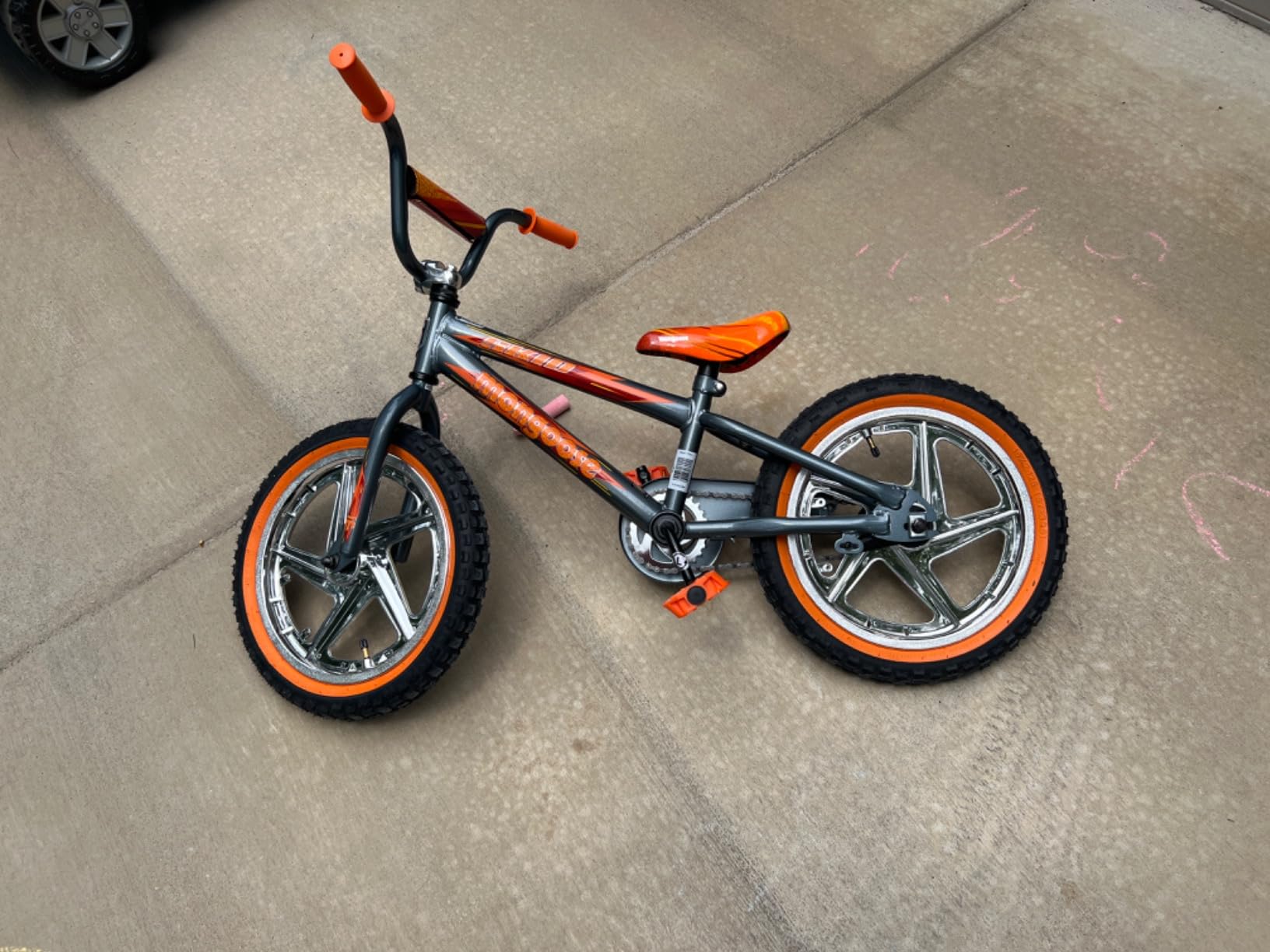 Mongoose Skid Bike, 16 Inch Bike for Kids Ages 3-7, BMX Style, Adjustable Seat Grows with Your Child, Mag Wheels, Training Wheels, Rear Coaster Brake, Training Bicycle for Kids customer photo 2