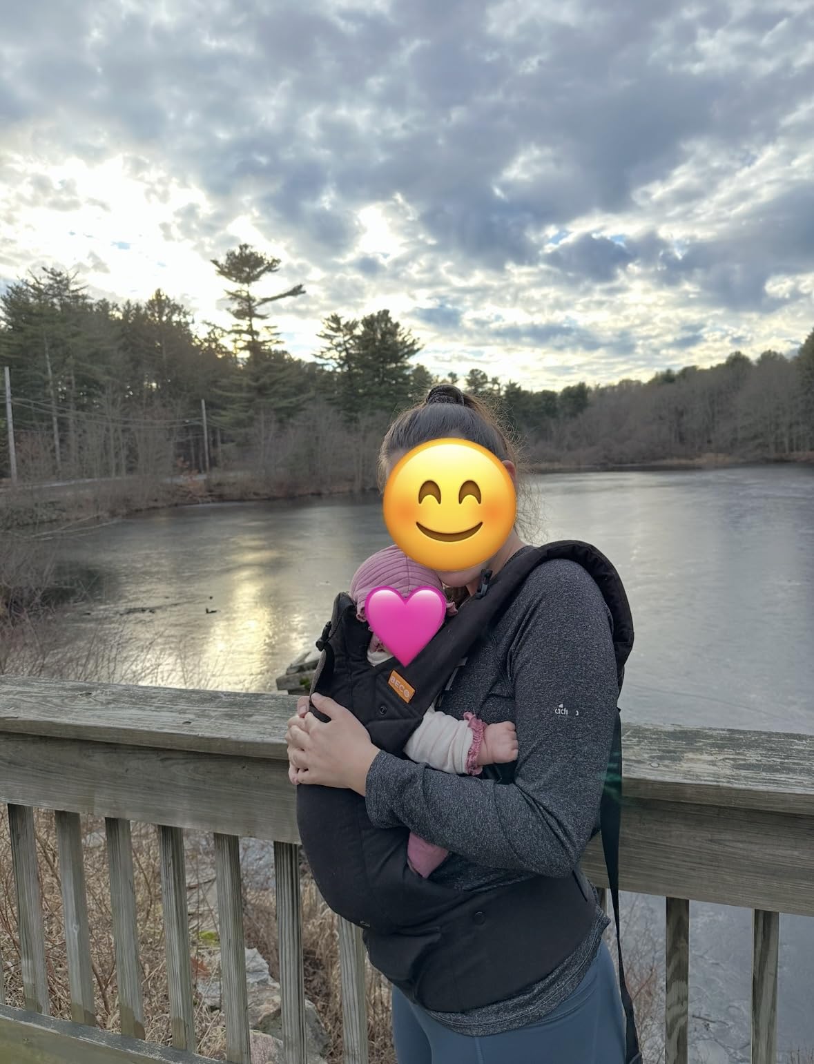 Beco Gemini Baby Carrier from Newborn to Toddler - Certified Ergonomic Newborn Baby Carrier for Infants and Children of 7-35 lbs - M Shape, Adjustable Seat, Breathable 3D Mesh (Cool Navy) customer photo 2