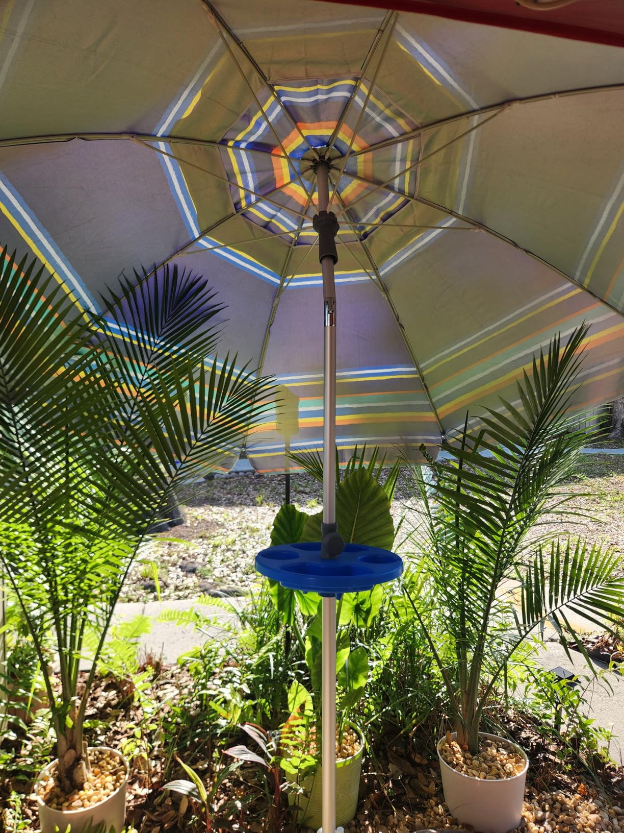 AMMSUN 7ft Heavy Duty HIGH Wind Beach Umbrella with sand anchor & Tilt pole Sun Shelter, UV 50+ Protection Outdoor Sunshade Umbrella with Carry Bag for Patio Garden Beach Pool Backyard Blue customer photo 1