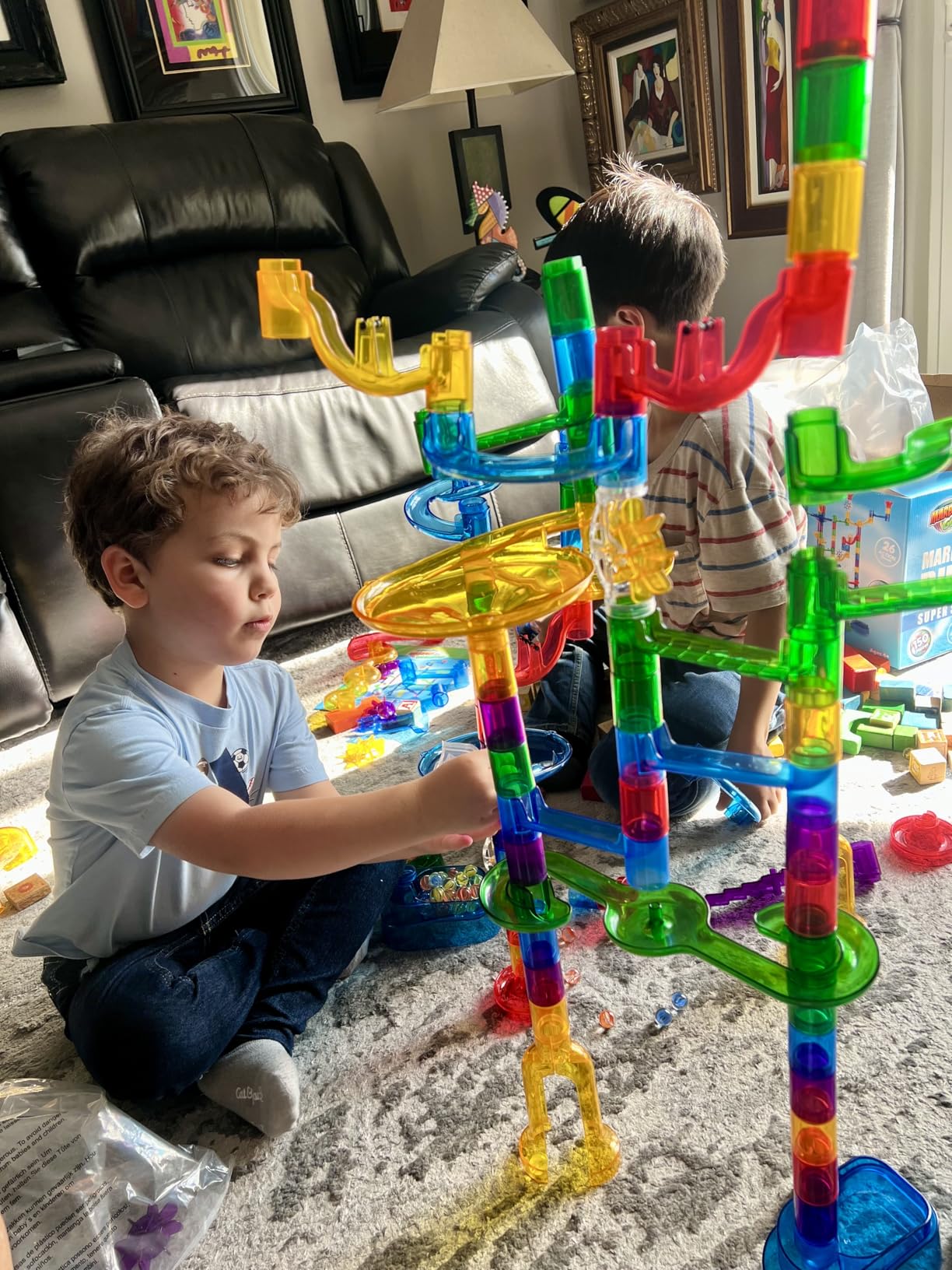 Marble Genius Marble Run Extreme Set, STEM Toys & Maze Construction Building - 300 Translucent Track Pieces & Glass Marbles for Family, Kids Toddlers Ages 4-8 - Fun Holiday Creative Gifts customer photo 1
