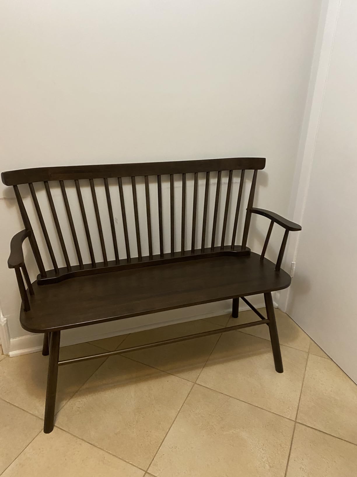 SAFAVIEH Furniture - Addison Loveseat - Black - Solid Wood - Coastal Slatted Design - Ideal for Living Room, Sunroom, Bedroom, 18