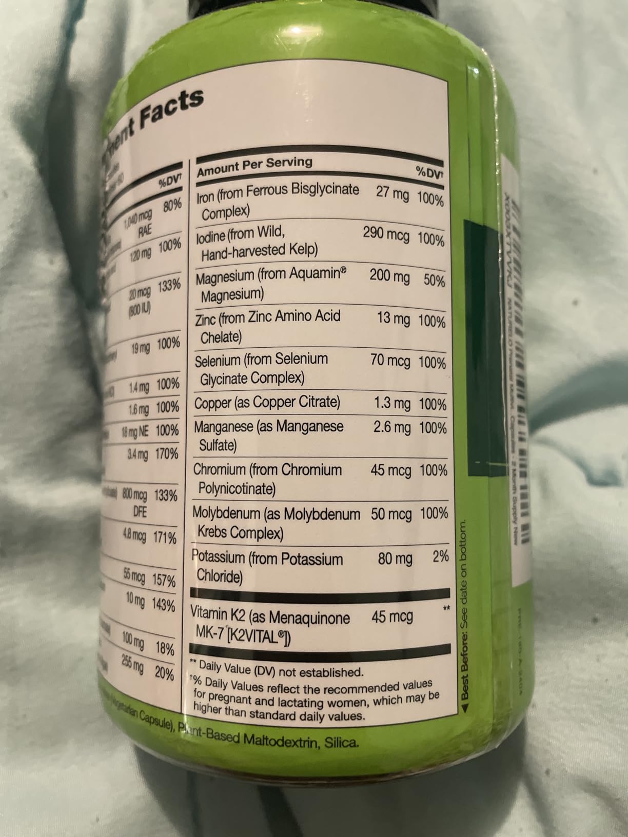 NATURELO Prenatal Multivitamin with Gentle Chelated Iron, Methyl Folate, Plant Calcium & Choline - Vegan, Vegetarian - Non-GMO - Gluten Free - 180 Capsules - 2 Month Supply customer photo 2