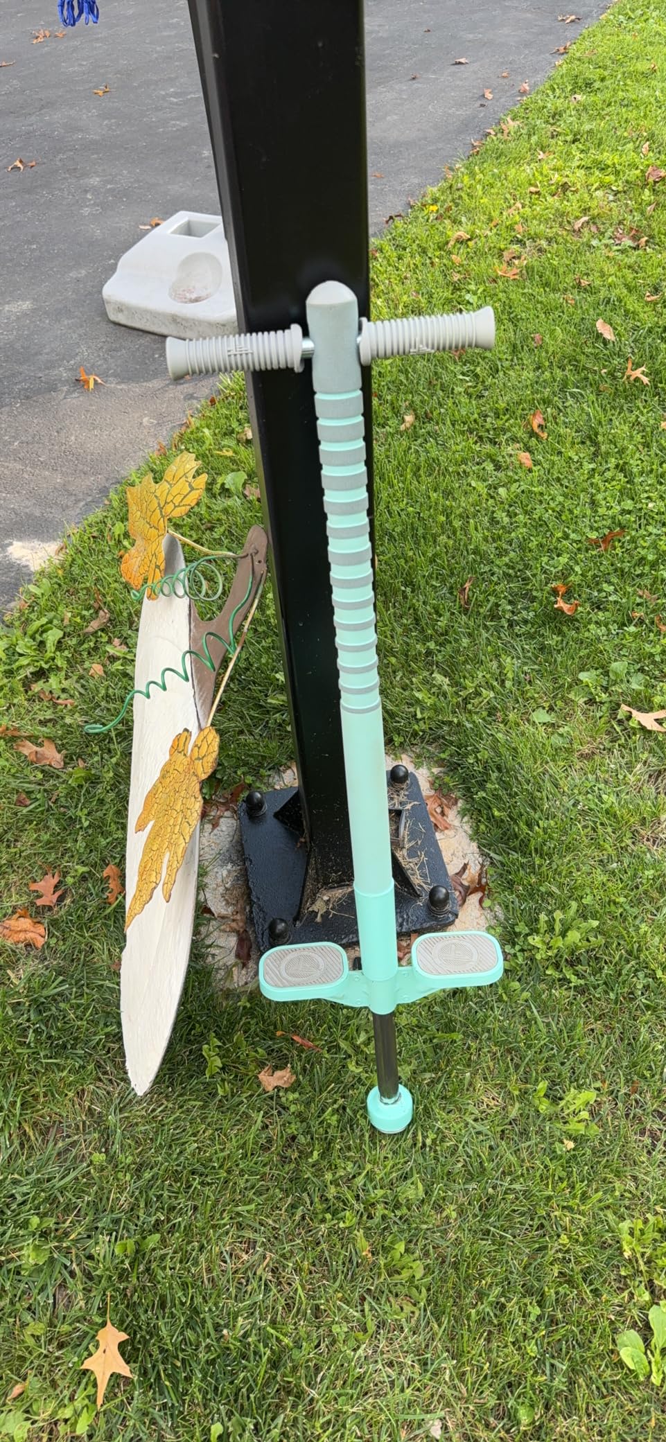 Flybar Limited Edition Foam Maverick Pogo Stick for Kids - Two New Rubber Hand Grips (Lime/Purple) customer photo 1