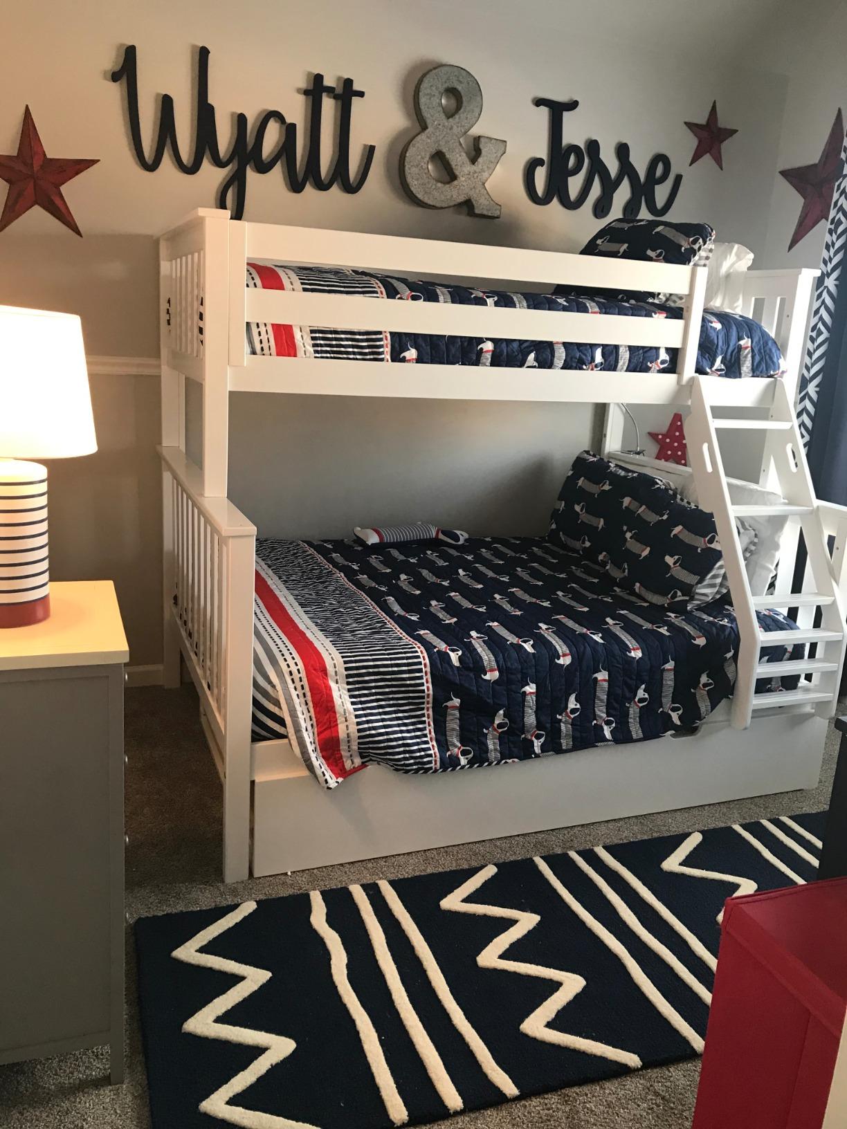 Max & Lily Bunk Bed, Twin-Over-Twin Wood Bed Frame For Kids With Trundle, White customer photo 1