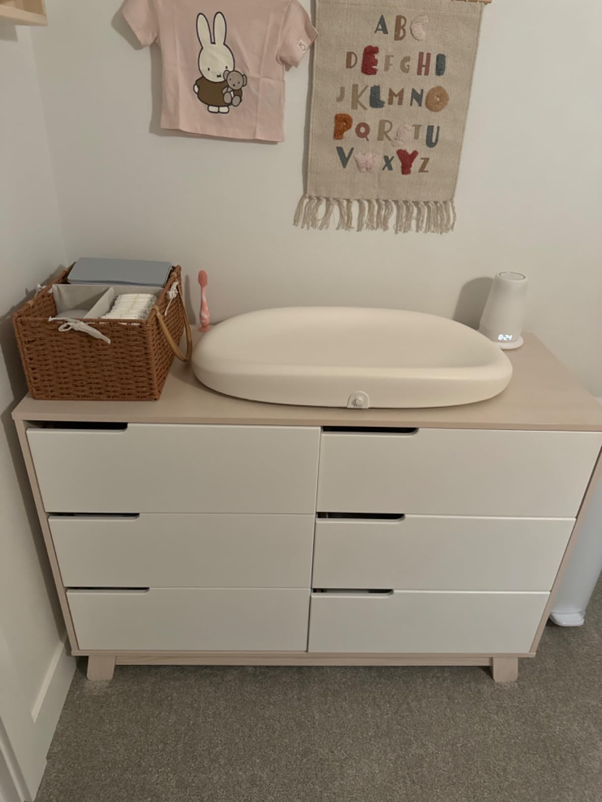 Babyletto Hudson 6-Drawer Assembled Double Dresser in Washed Natural and White, Greenguard Gold Certified customer photo 2