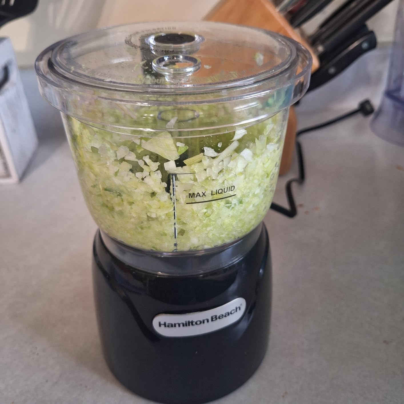 Hamilton Beach Electric Vegetable Chopper & Mini Food Processor, 3-Cup, 350 Watts, for Dicing, Mincing, and Puree, Black (72850) customer photo 1