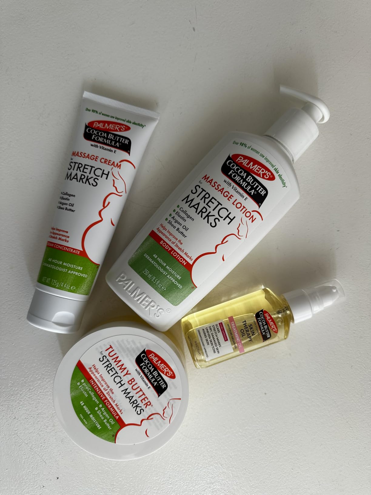 Palmer's Cocoa Butter Formula Pregnancy Skin Care Kit for Stretch Marks and Scars, Dermatologist Approved, Gift for Mom to Be, 4 Piece Full Size Set customer photo 1