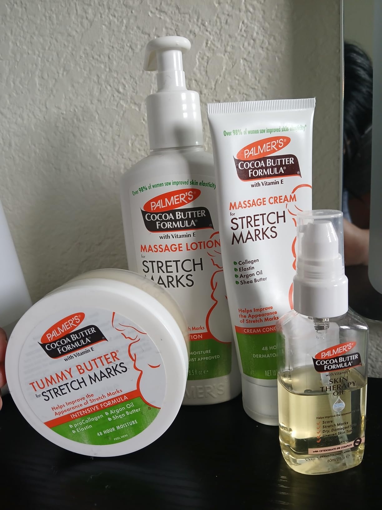 Palmer's Cocoa Butter Formula Pregnancy Skin Care Kit for Stretch Marks and Scars, Dermatologist Approved, Gift for Mom to Be, 4 Piece Full Size Set customer photo 2