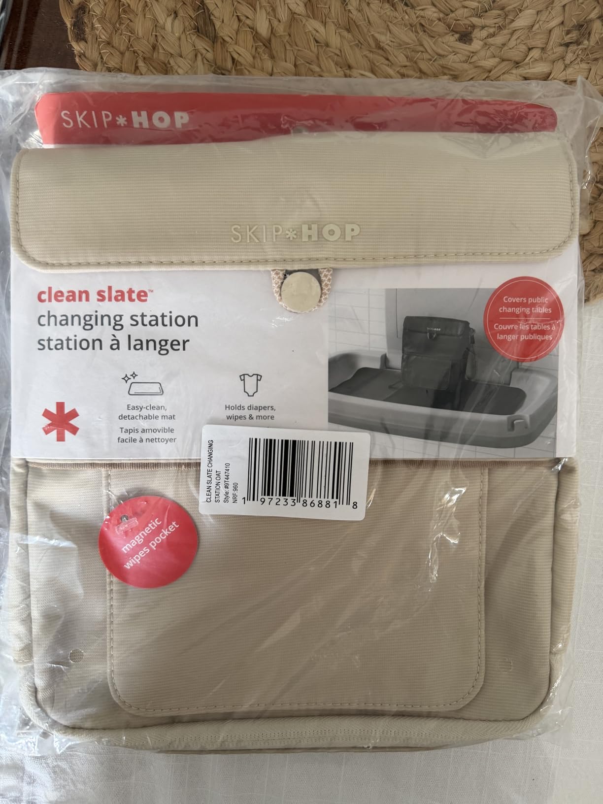 Skip Hop Pronto Signature Portable Changing Mat, Cushioned Diaper Changing Pad with Built-in Pillow, Black Stripe customer photo 1
