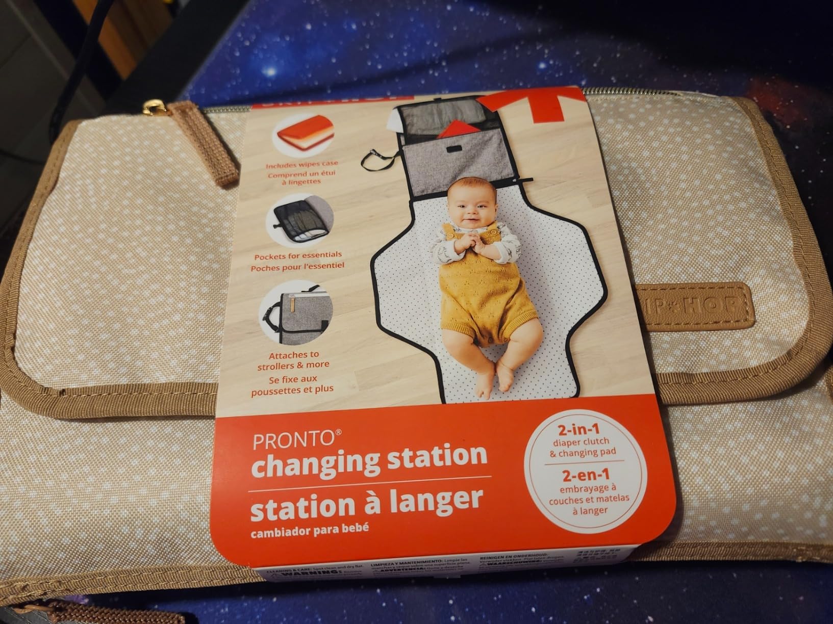 Skip Hop Pronto Signature Portable Changing Mat, Cushioned Diaper Changing Pad with Built-in Pillow, Black Stripe customer photo 2