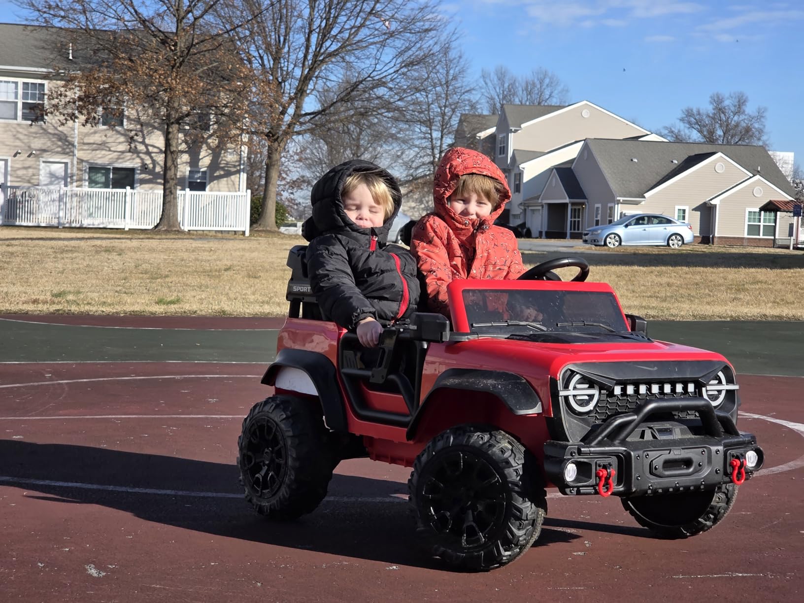 Best Choice Products Jumbo 12V Kids Electric Vehicle Toy Ride On Car with Parent Remote Control for Toddlers, Seat Harness, 65 lb Weight Capacity, Spring Suspension, 3.7 MPH Max Speed - Red customer photo 2