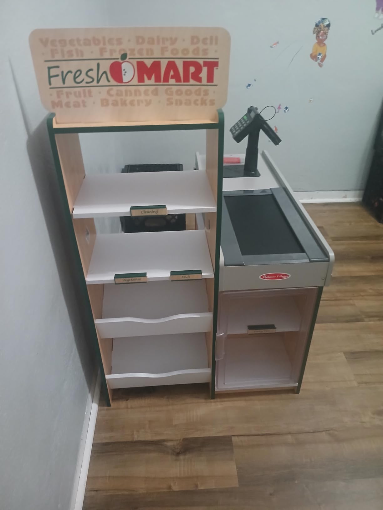 Melissa & Doug, Fresh Mart Pretend Grocery Store, Kids Cash Register with Scanner, Shelves, & Conveyor Belt, Kids Toys for Girls & Boys customer photo 1