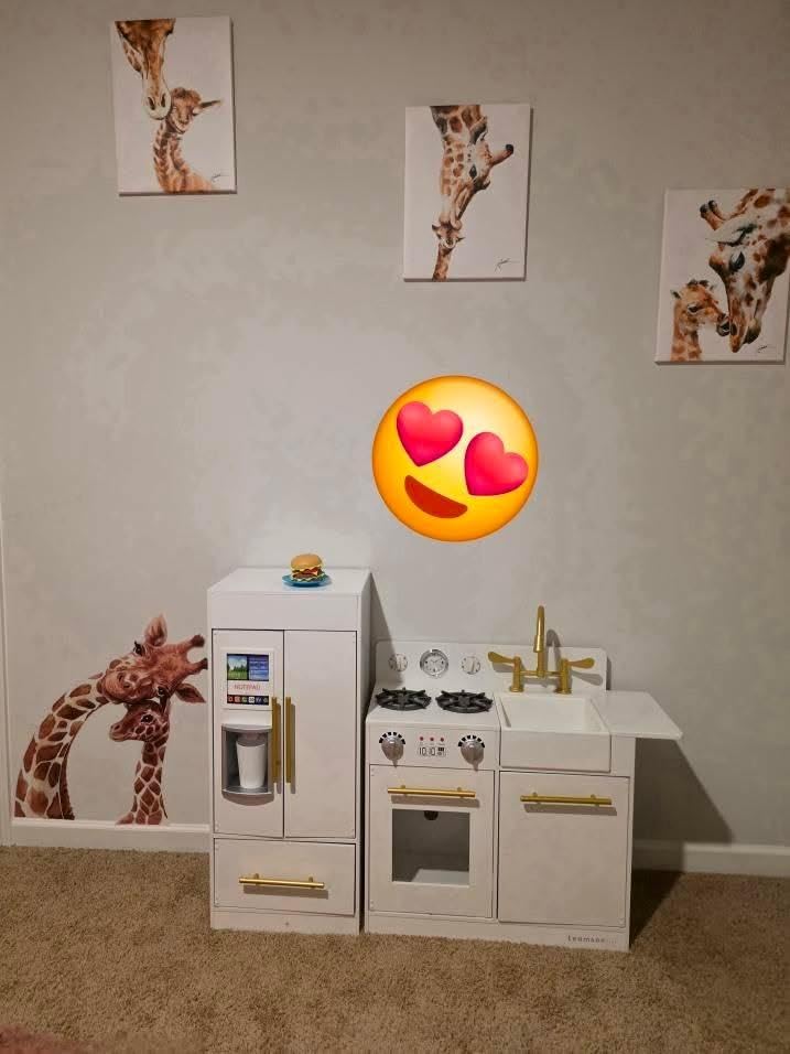 Teamson Kids Little Chef Charlotte Modern Modular Interactive Wooden Play Kitchen with Refrigerator, Stove and Sink in White with Gold Finishes customer photo 1