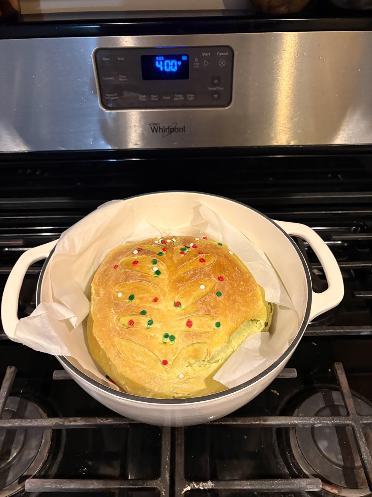 Amazon Basics Enameled Cast Iron Dutch Oven Pot with Lid, 7.3-Quart, Blue customer photo 2