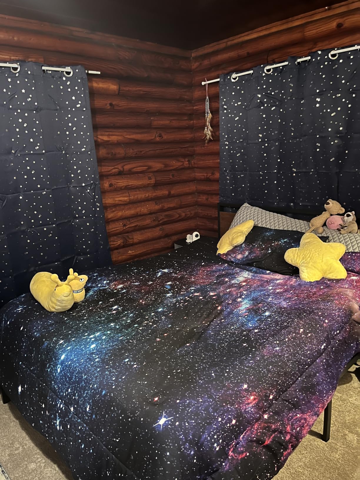 BG ment Kids Blackout Curtains for Boys Bedroom, Star Curtains Thermal Insulated Grommet Window Drapes for Nursery, Set of 2 Panels (42 x 63 Inch, Navy Blue) customer photo 1