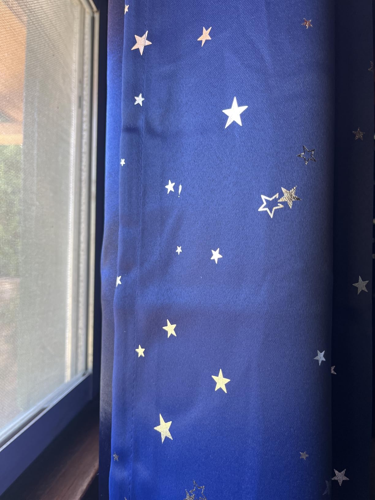 BG ment Kids Blackout Curtains for Boys Bedroom, Star Curtains Thermal Insulated Grommet Window Drapes for Nursery, Set of 2 Panels (42 x 63 Inch, Navy Blue) customer photo 2