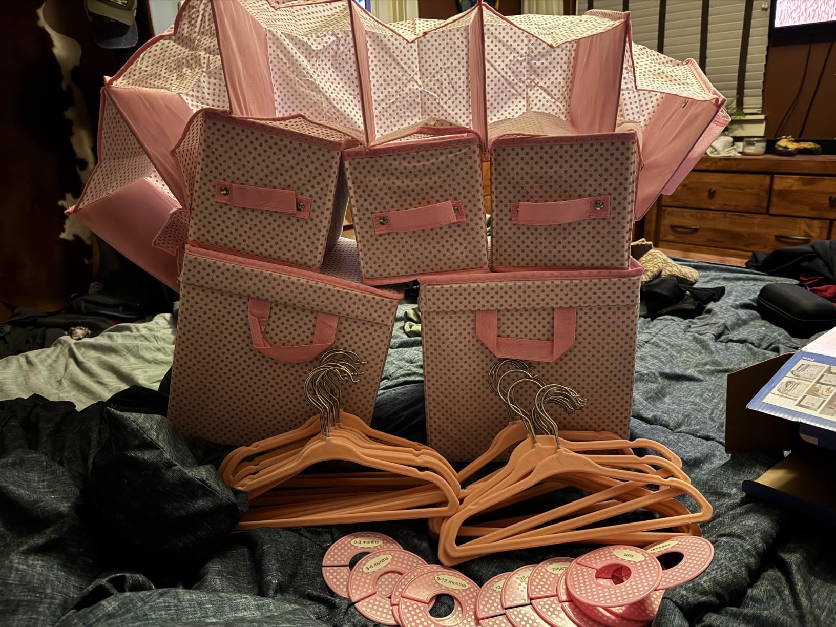 Delta Children Nursery Storage 48 Piece Set - Easy Storage/Organization Solution - Keeps Bedroom, Nursery & Closet Clean, Infinity Pink customer photo 2