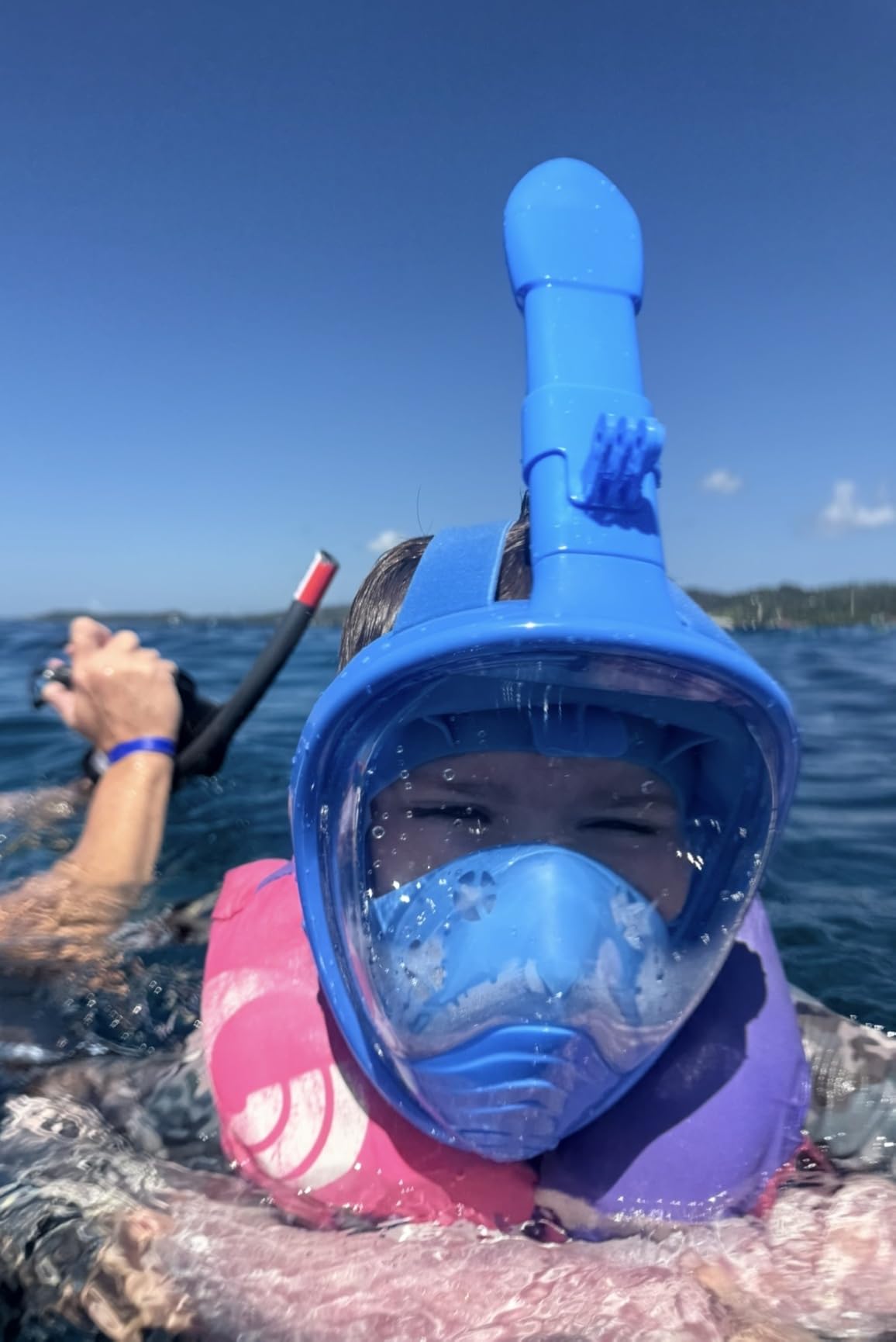 QingSong Kids Snorkel Mask Full Face, Snorkeling Set with Camera Mount, Foldable 180 Degree Panoramic View Snorkeling Gear Anti-Fog Anti-Leak customer photo 1