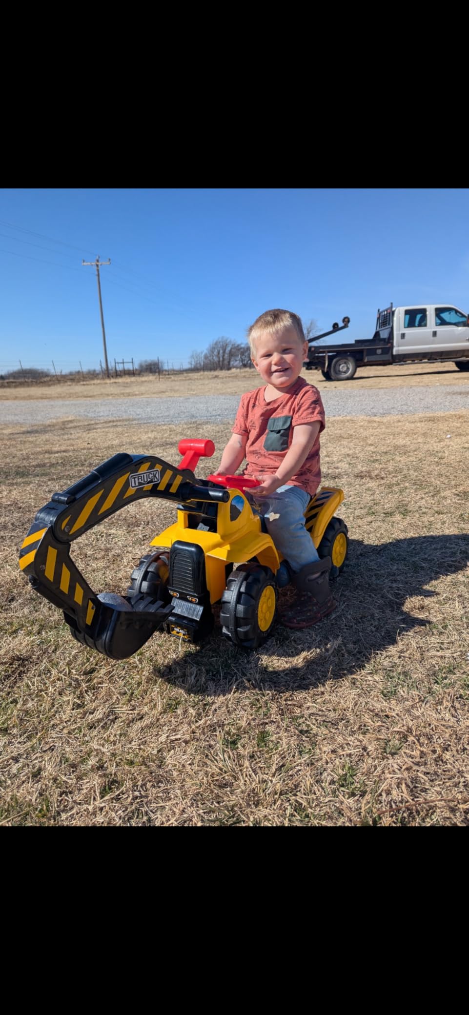 Play22 Toy Tractors for Kids Ride On Excavator - Music Sounds Digger Scooter Bulldozer Includes Helmet with Rocks - Pretend Play - Toddler Construction Truck customer photo 1