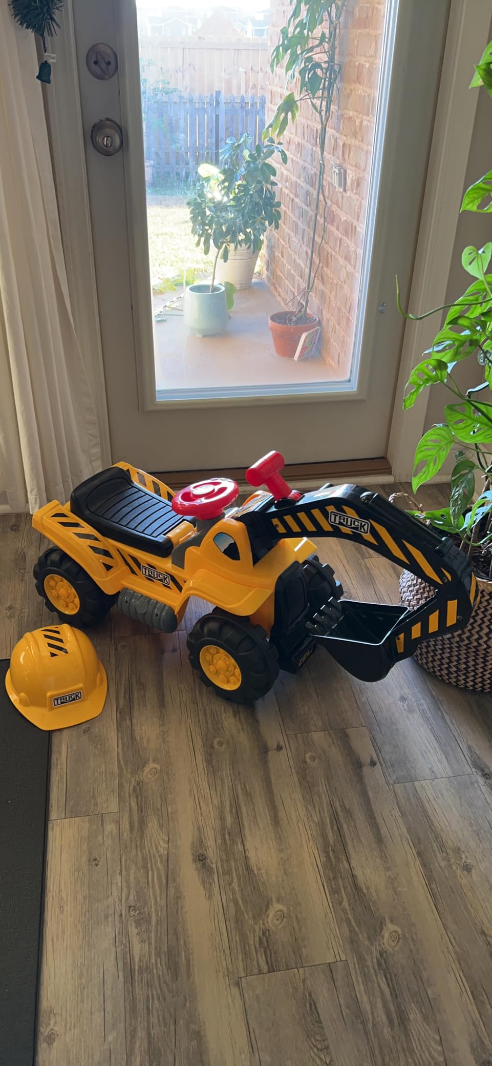 Play22 Toy Tractors for Kids Ride On Excavator - Music Sounds Digger Scooter Bulldozer Includes Helmet with Rocks - Pretend Play - Toddler Construction Truck customer photo 2