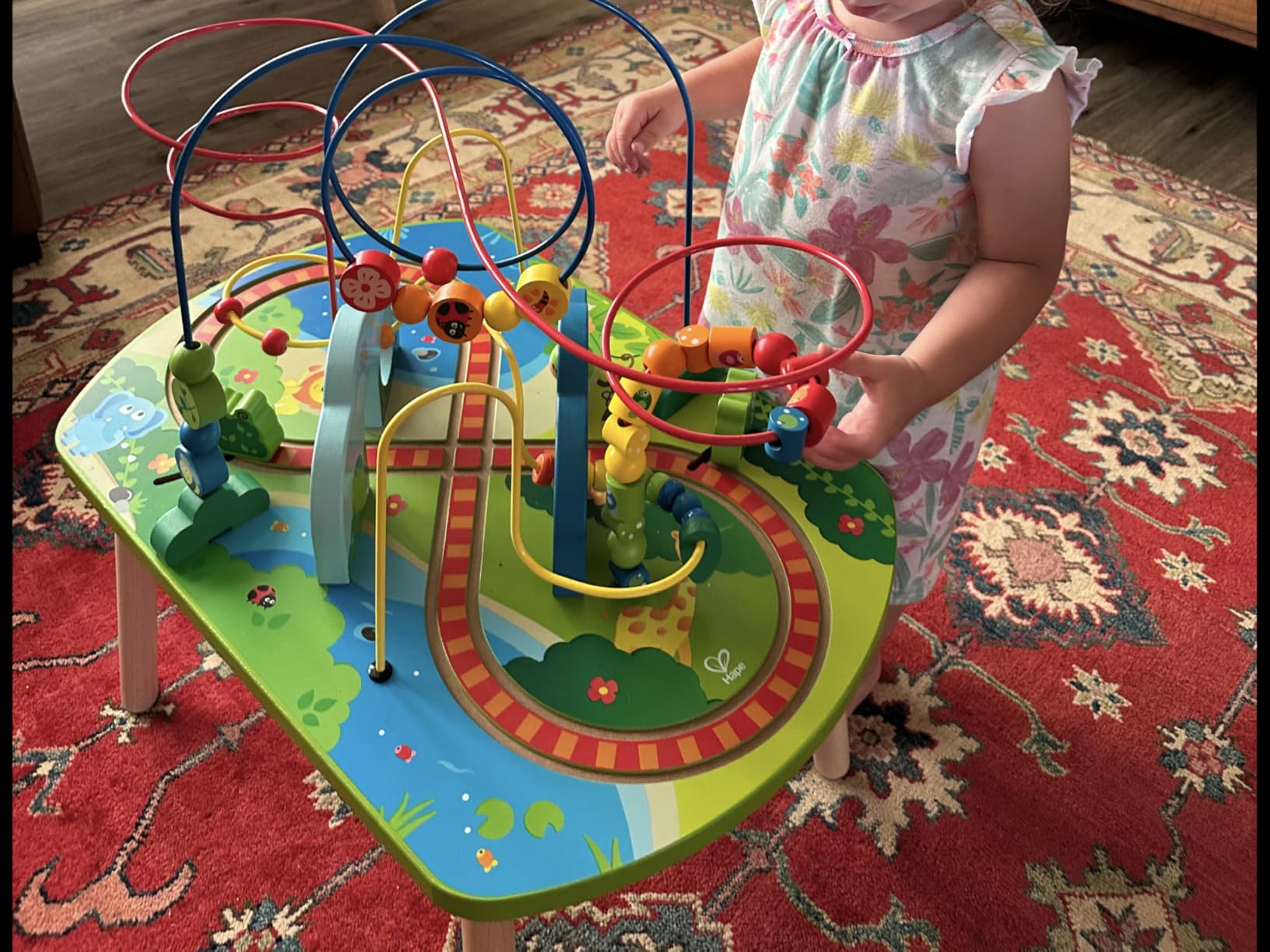 Hape Jungle Adventure Railway Table | Kids Bead Maze Puzzle Table with Accessories, African Scene Graphics, Child Sized Table for Individual and Group Play customer photo 2