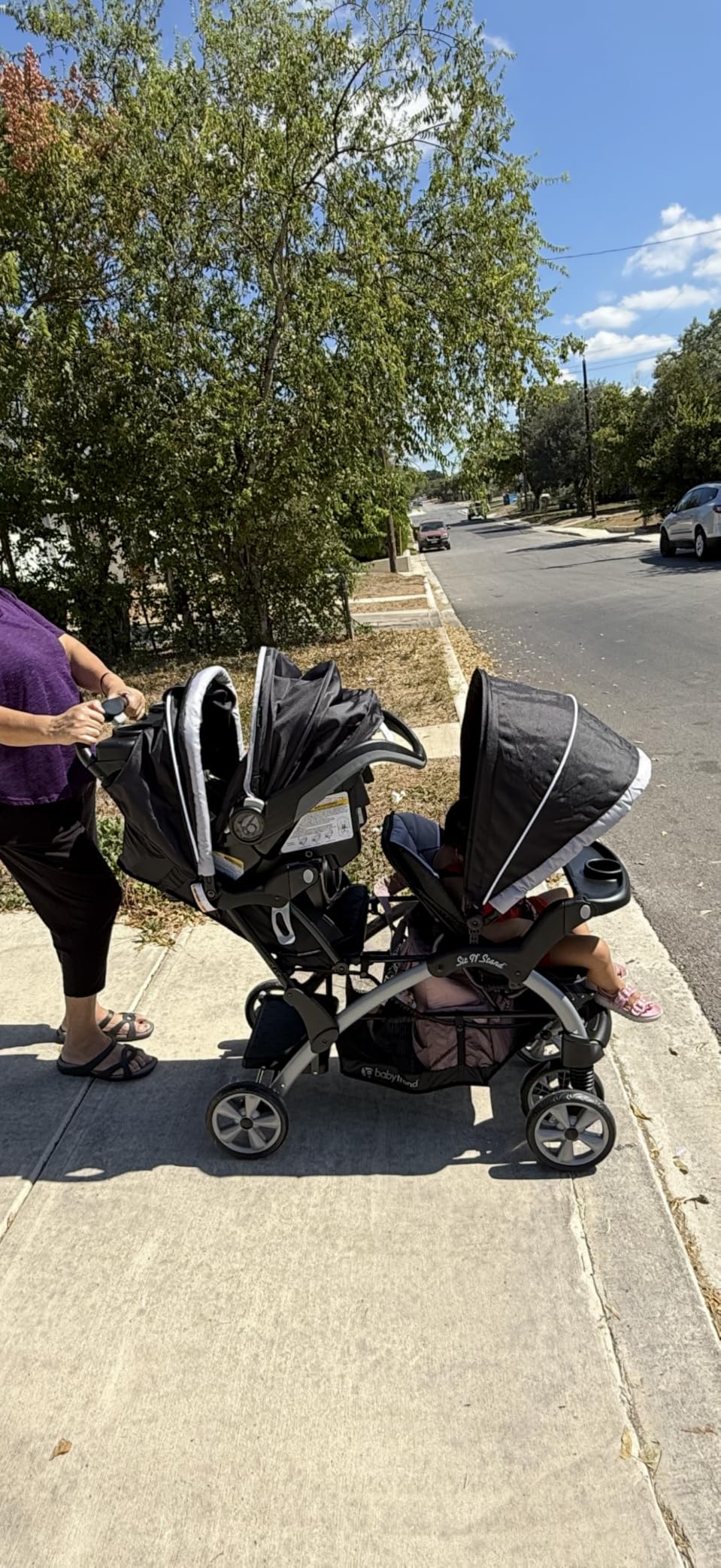 Baby Trend Infant and Toddler Double Stroller & Car Seat Combo, 2 Pc Set, Stormy - Portable and Lightweight Stroller Duo and Car Seat Travel System Tandem customer photo 1