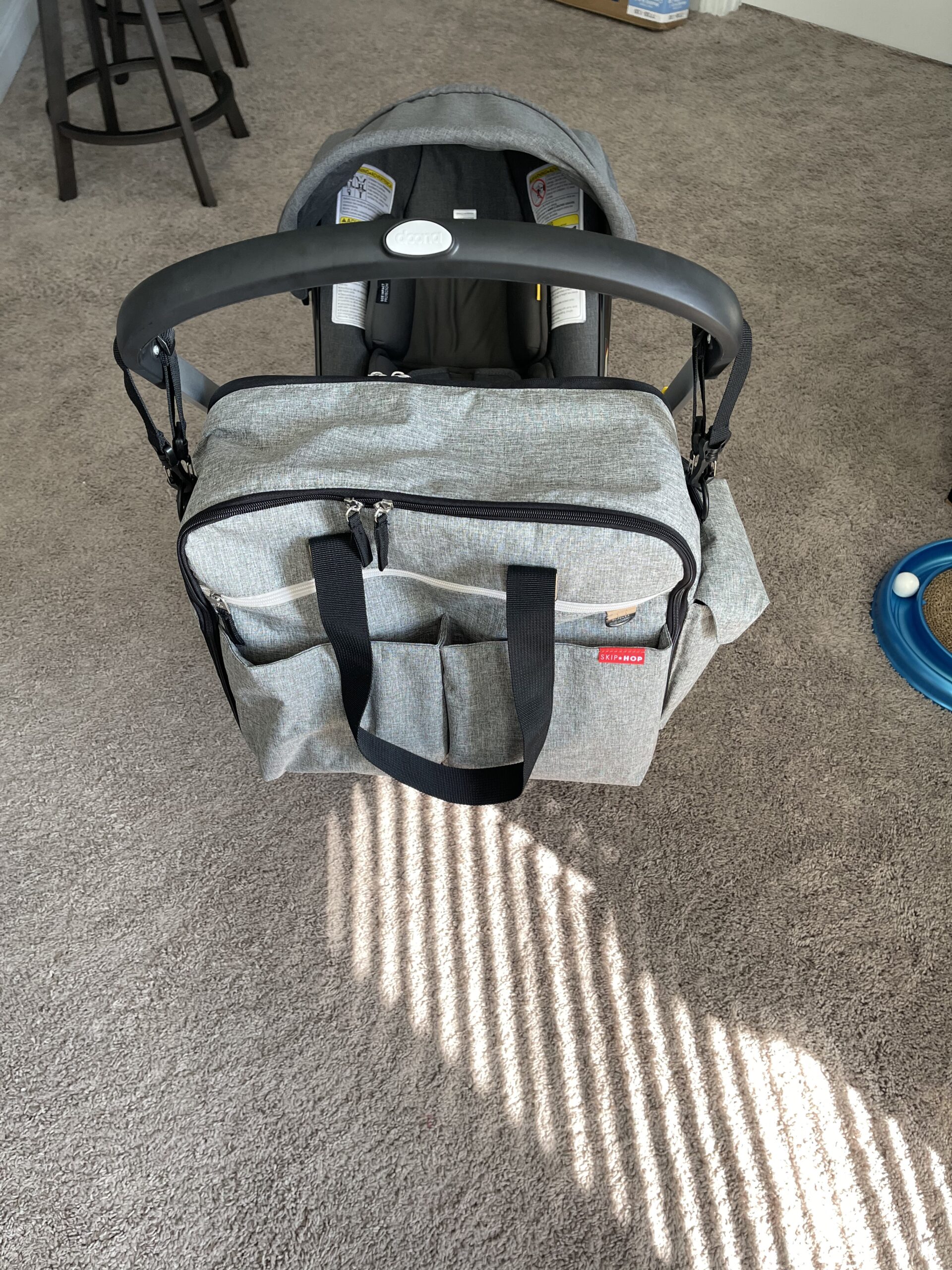 Skip Hop Diaper Bag: Iconic Duo Weekender, Extra Large Capacity with Changing Pad & Stroller Attachment, Grey Melange customer photo 2