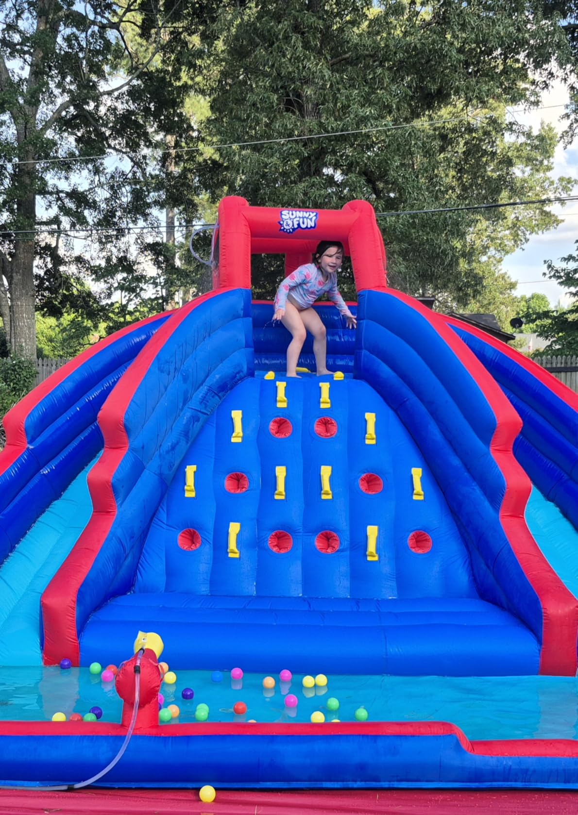 Sunny & Fun Ultra Climber Inflatable Water Slide Park - Heavy-Duty for Outdoor Fun - Climbing Wall, Two Slides & Splash Pool - Easy to Set Up & Inflate with Included Air Pump & Carrying Case customer photo 1