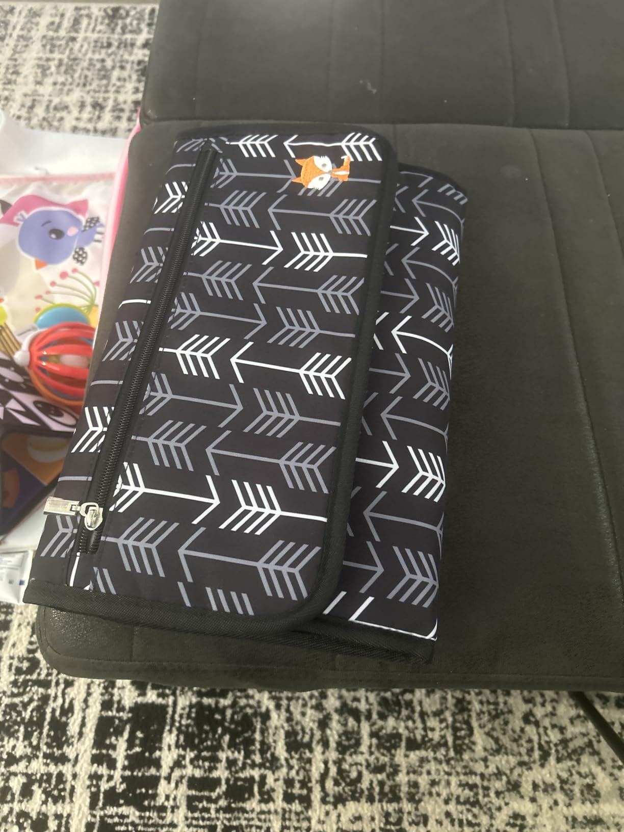Baby Changing Pad by Lil Fox. Portable Changing Pad for Baby Diaper Bag or Changing Table Pad. One-Hand Diaper Change Pad. Baby Shower Gifts, Newborn Baby Essentials, Unisex Baby Stuff customer photo 1