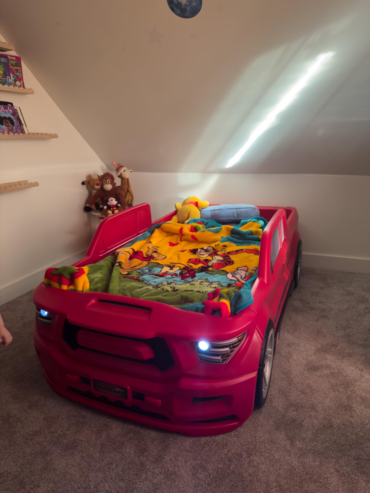 Step2 Turbocharged Twin Size Truck Car Bed, Car Bed for Boys & Girls, Working Headlights & Built-In Storage customer photo 1