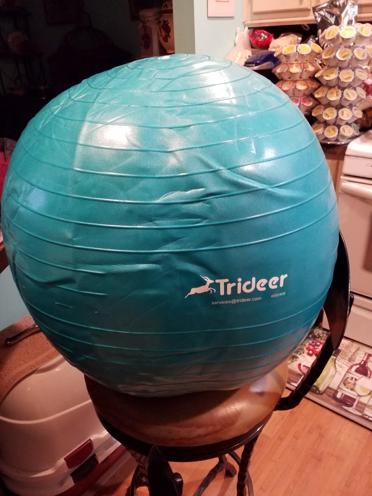 Trideer Exercise Ball for Yoga, Pilates & Fitness - Stability Ball Equipment for Home Gym & Office Chair, Core & Balance Training Accessories, Physical Therapy Equipment, Quick Pump Included, 5 Sizes customer photo 1