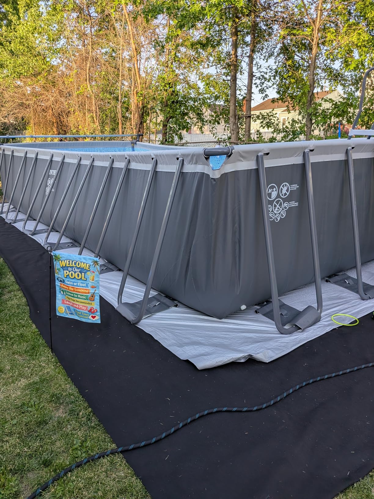 INTEX Ultra XTR 18 ft x 9 ft 52 in Above Ground Pool Set, Rectangular Swimming Pool with Steel Frame, 1500 GPH Sand Filter Pump, Ladder, Cover, & Ground Cloth customer photo 1